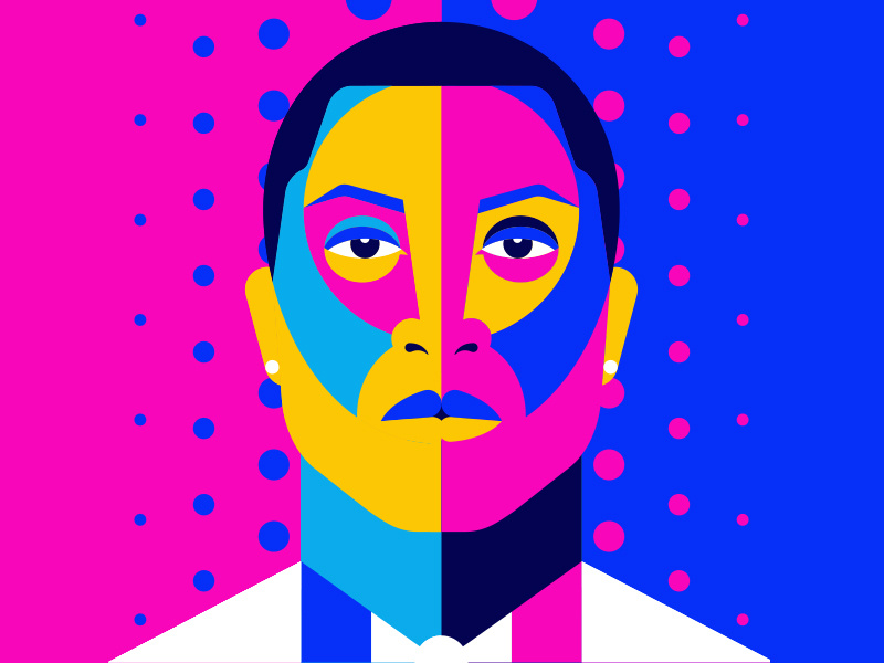 Pharrell illustrator happy hiphop music pharrell colorful vector illustration