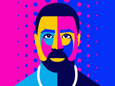 Kanye colorful art colorfull hiphop illustration music pop rapper vector