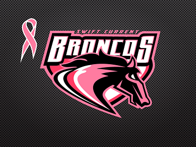 Swift Current Broncos Breast Cancer Logo