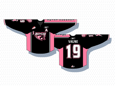 Swift Current Broncos Breast Cancer Jersey breast cancer fundraiser hockey ice hockey logo logo design nhl pink sports logos