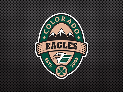 Colorado Eagles Pot Of Gold Logo colorado eagle fundraiser hockey ice hockey logo logo design nhl sports design sports logos st patricks day