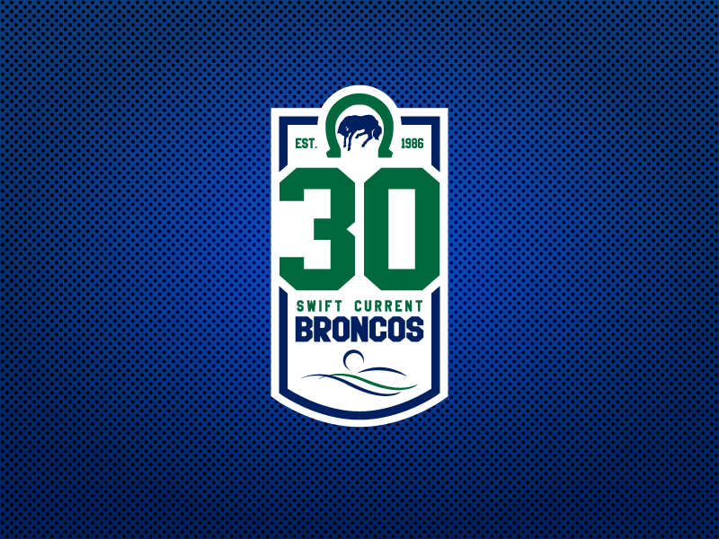 Swift Current Broncos 30th Anniversay Patch sports design sports logos ice hockey logo design broncos sports anniversary nhl hockey logo