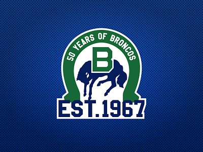 Swift Current Broncos 50th Anniversary Logo anniversary broncos hockey ice hockey logo logo design nhl sports sports design sports logo