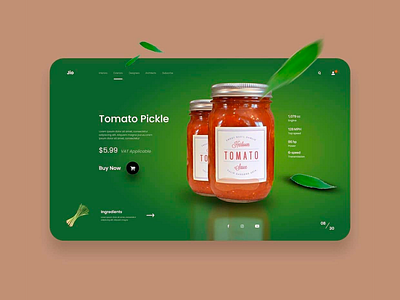 Tomato Pickle Landing Page Design graphic design landing page design tomato ui user interface