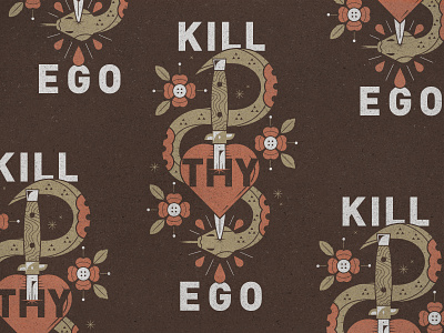 Kill Thy Ego blood drop droplet ego flowers heart kill knife sin snake sword textures