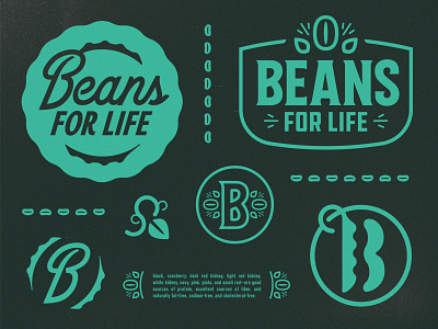 Beans for Life agriculture badge beans farming icon identity design leaf legume life lineart lockup logo plant pod symbol vegetable vine