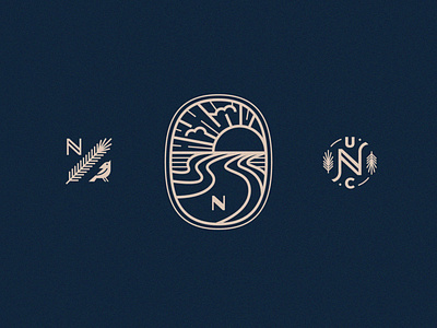 Up North Icons badge bird cardinal clouds crest icon iconset landscape pine river spruce sunrise sunset symbol tree