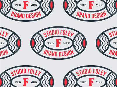 Secondary Foley marks badge brand identity icon linework logo oval studio wave