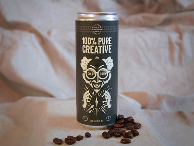 Self-promo Leave Behind beans beverage can coffee coffee shop cold brew creative drink genius illustration leave behind lighting mad scientist package design self promo