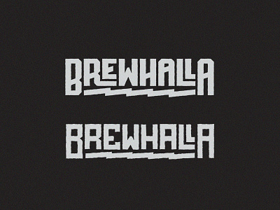 Brewhalla Logo brew brewery custom font custom type lightning logo monospaced type design underscore