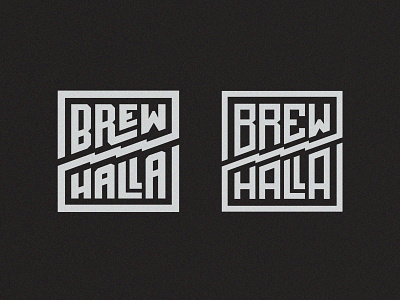 Brewhalla Logo badge design box brew brewery custom font custom type lightning logo monospace stamp typedesign