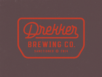 Drekker Script Patch badge brand brewery crest custom logo patch script type typography