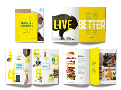 NDSU Residence Life/Dining Guide book booklet brochure campus collateral college cover editorial layout magazine north dakota print design promo