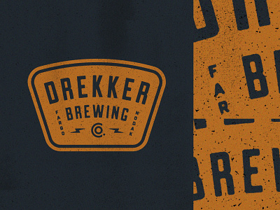 Drekker Brewing Badge badge brand crest drekker brewing emblem fargo lockup logo north dakota patch texture type typography vintage