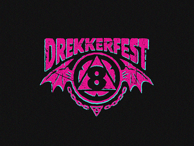Drekkerfest 8 Logo 8 bat wings brewery chain craft beer creepy crest drekker brewing eight ball fargo icon lockup logo north dakota symbol texture