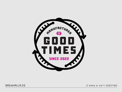 The science of good times atomic badge crest good times icon industrial lockup logo manufacture science symbol