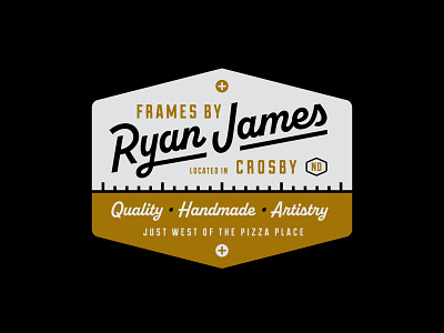 Frames by Ryan James americana badge branding carpentry craft crest handmade icon industrial lockup logo north dakota pizza quality ryan james