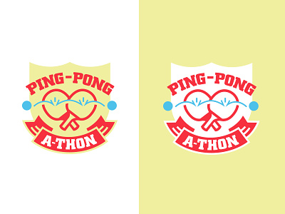 Ping Pong-a-Thon action badge banner bounce game logo paddle ping pong shield