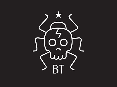 Skull Beetle badge beetle bt bug crest icon lightning logo skull star