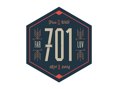 701 Sticker Series badge fargo free hexagon love midwest north dakota sticker wheat wild