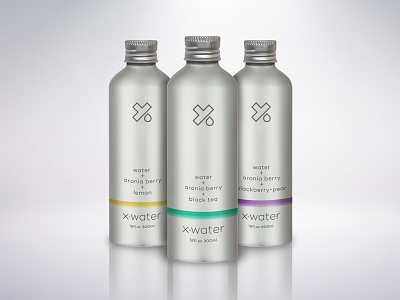 X-Water Aluminum aluminum antioxidant branding can droplet fitness health logo packagedesign packaging type water x