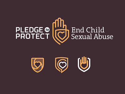 Pledge To Protect abuse badge child hand heart icon logo love mother pledge gaurd protect shield symbol