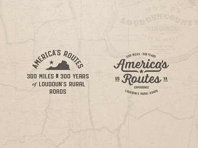 America's Routes america badge heritage lockup logo miles road route stamp star type virginia