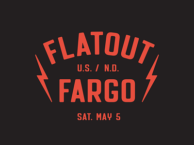 Flatout Fargo Badge badge crest fargo lighting lockup logo moto racing speed symbol type