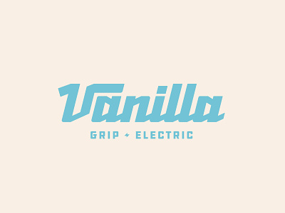 Vanilla Grip bolt chunky custom font electric fat industrial lettering logo script type vanilla vintage wordmark