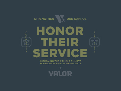 Valor Collateral army badge branding community honor lockup logo military resource service star tough v valor veteran