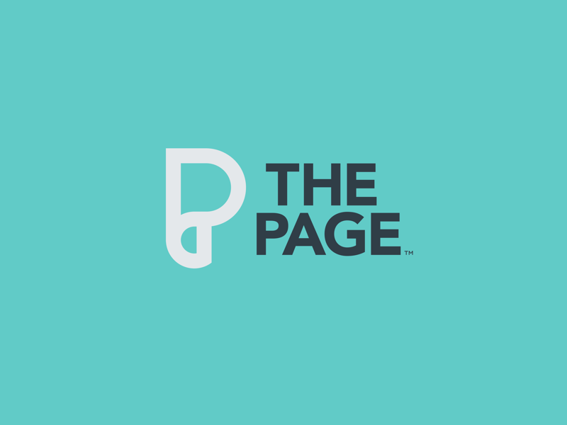 The Page mark symbol mono line thick line identity design icon paper curl page p logo