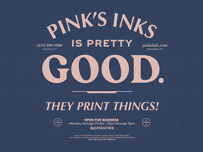 Pinks Inks Shop Shirt apparel badge ink lettering lockup oldschool philadelphia print retro retro design screenprint shirt type typogaphy