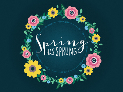 Spring Has Sprung arrows floral flowers illustration leaves spring vector