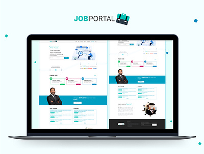 Job Portal (landing page design) design product typography ui ux web web design