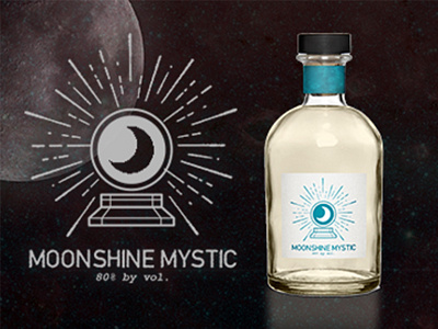 Moonshine Mystic Logo alcohol homemade liquor logo mockup startup vintage