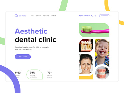 Hero page for dental clinic landing clinic dental dentistry design doctor hero page landing page teeth tooth typography ui