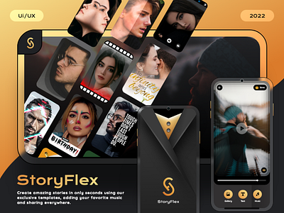 StoryFlex App UI adobe after effects adobe photoshop adobe xd android app design app app design design figma graphic design logo short video app ui ui design ux