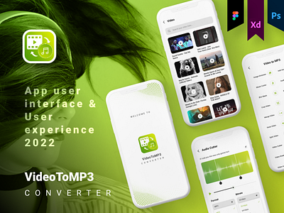 Video To MP3 Converter app adobe photoshop adobe xd android app design app app design design graphic design logo ui