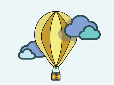 Aloft dirigible. aloft balloon blimp blue cartoon clouds dirigible hot air balloon shadow yellow
