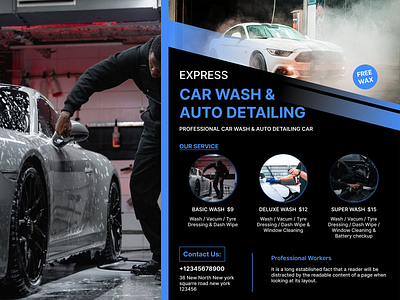 Flyer Design for car wash creative design figma flyer illustration