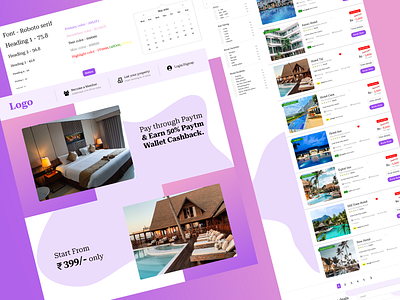 Hotel Booking website branding creative design figma illustration typography ui