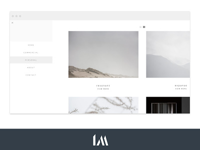 Photography portfolio clean minimal minimalism navigation ui ux website design