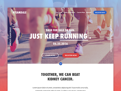 Dash for Dale - 5k Landing Page