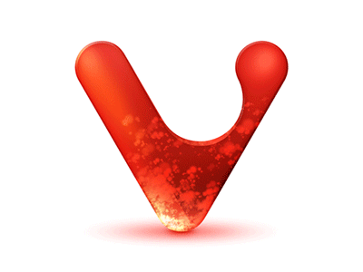 Vivaldi Lava animated animation gif lava logo loop particles red v