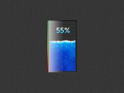 Water measurement bar 3d gloss particles water