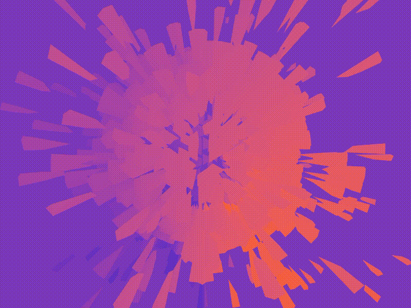 Boom 3d animation explosion explotion gif loop sphere