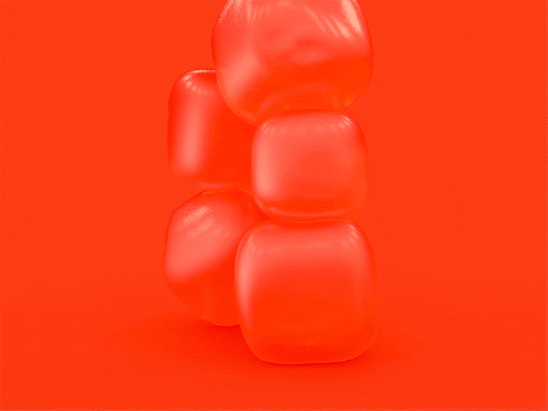 Bouncy Blobs 3d animation blob cinema cinema4d orange render softbody