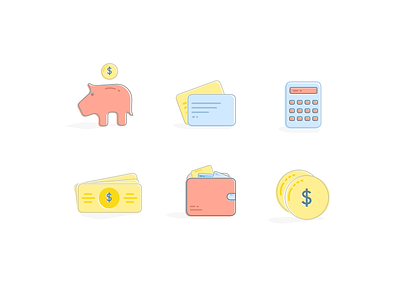 Payment Icons banks flat icons iconography illustrations pastels payment