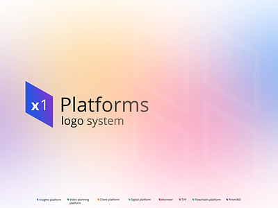 x1 Platforms logo system – teaser b2b branding dentsu gradient icons identity logo logo design logotype product design rhombus russia system