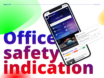 Office safety indicator concept dentsu employee experience gradient graphic design intranet iphone minimal mobile product design typography ui uxui web